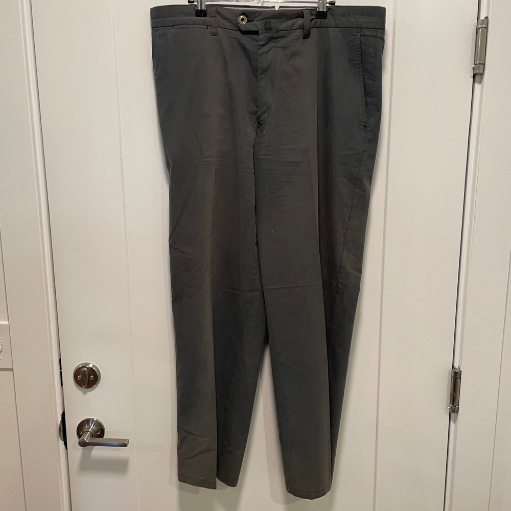 Zegna Sport Mens Regular Fit Trousers Charcoal Grey Cotton Blend Size 38 54